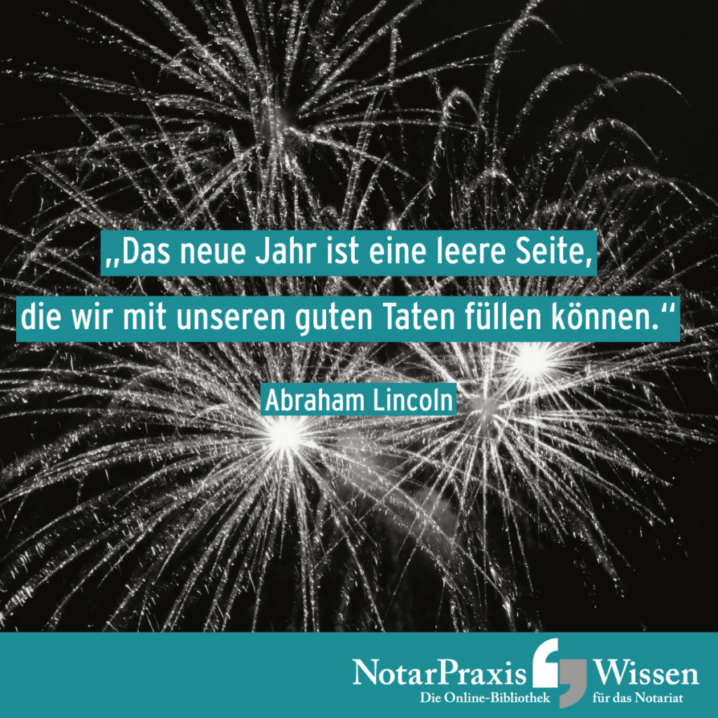 Das neue Jahr ist eine leere Seite, die wir mit unseren guten Taten füllen können