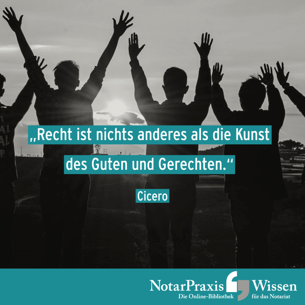 Recht ist nichts anderes als die Kunst des Guten und Gerechten. (Cicero) 