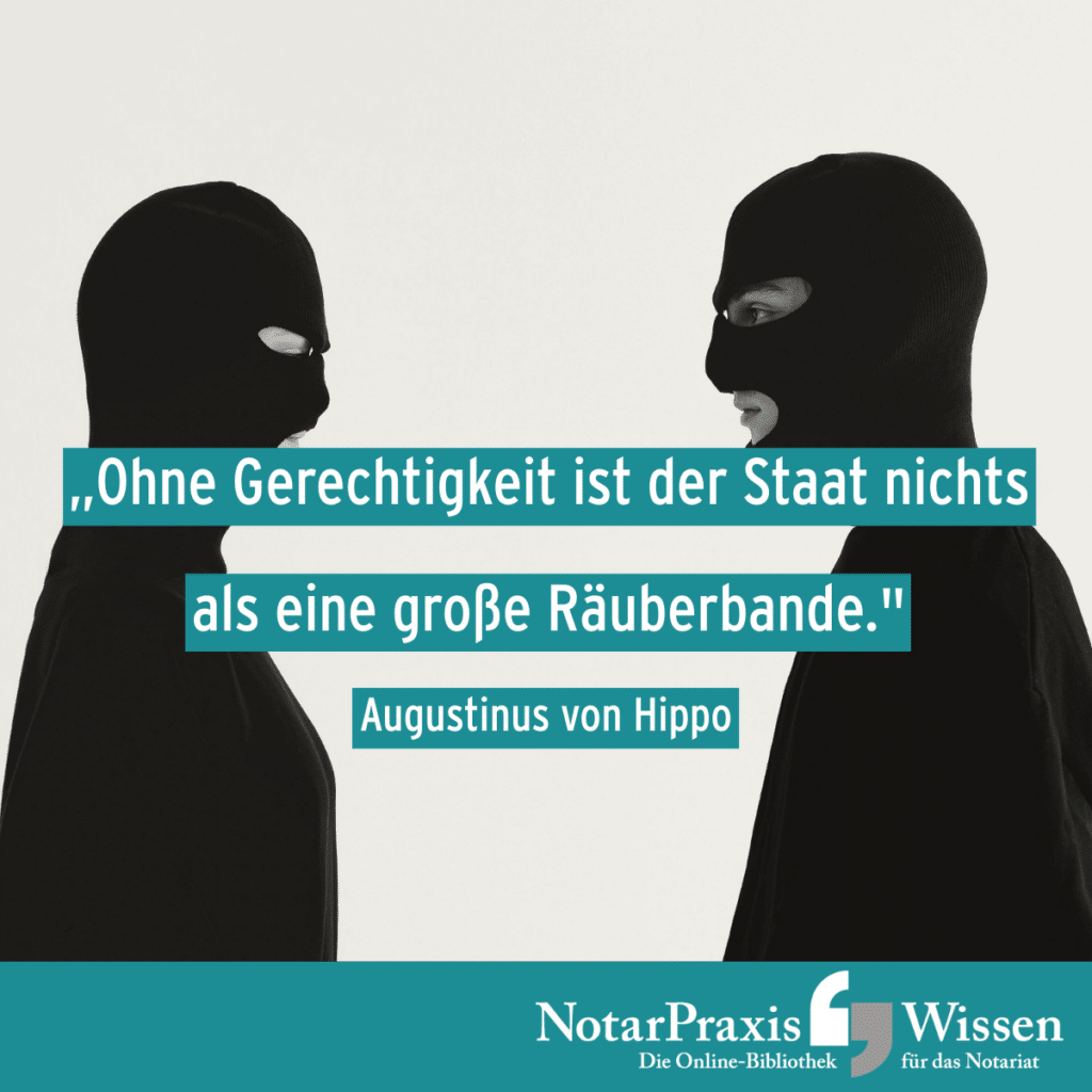 Motto der Woche: Ohne Gerechtigkeit ist der Staat nichts als eine große Räuberbande. (Augustinus von Hippo) | zwei Ganoven stehen sich gegenüber