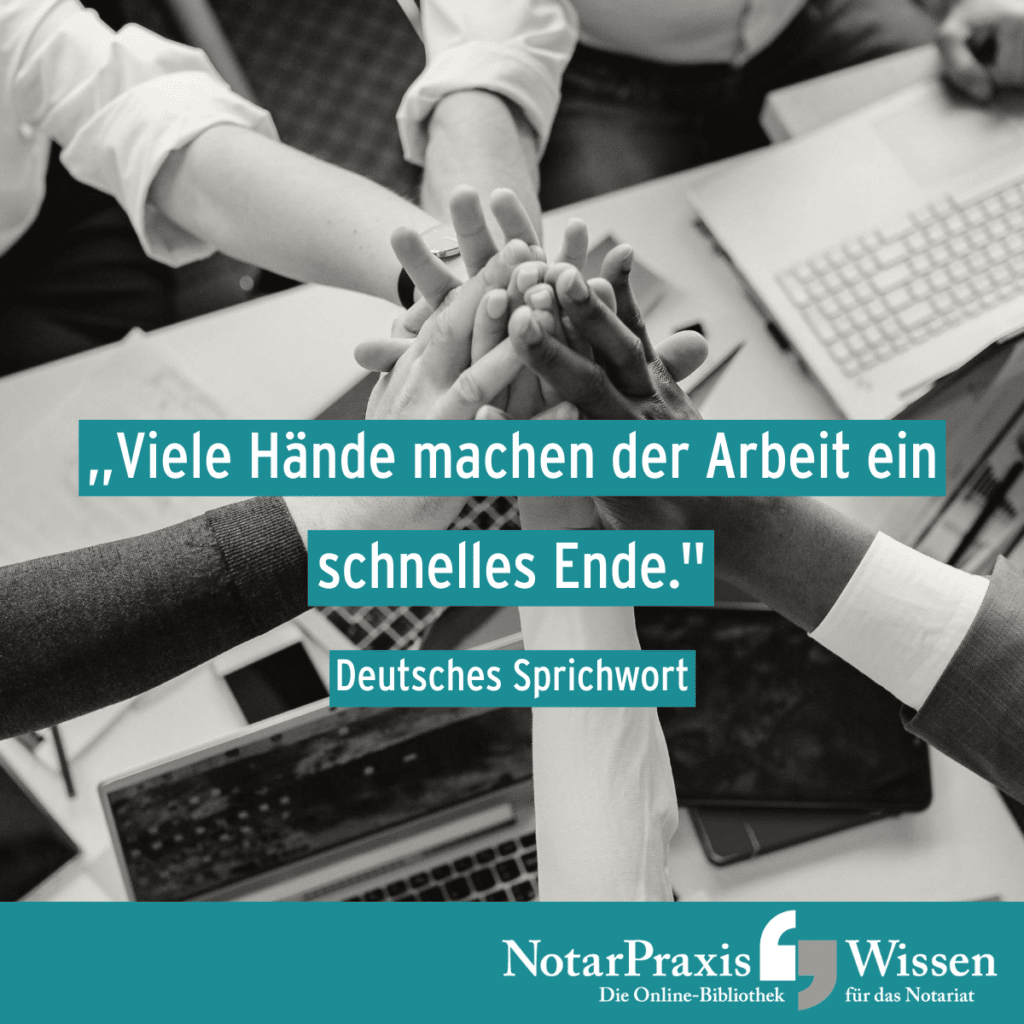 Motto der Woche: Viele Hände machen der Arbeit ein schnelles Ende. (Deutsches Sprichwort)